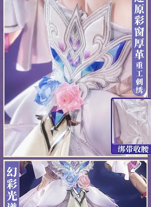 Honkai Star Rail Cyrene Cosplay Costume Wig Dress Headwear New Skin Outfit Elysia Amphoreus Halloween Party for Women Girls Prop