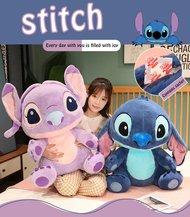 35/60cm Disney Lilo and Stitch Plush Toys Cute Anime Stich Doll Stuffed Plushie Angel Pillow Soft Gift for Children Kawaii