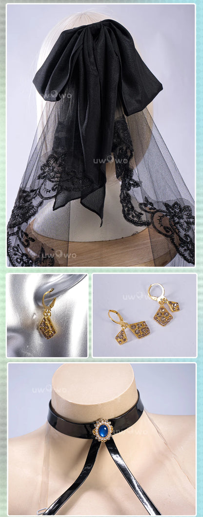 IN STOCK UWOWO CC Cosplay Game Codee Geasss: C.C. CC Black Gown Cosplay Costume Party Dress Halloween Costume