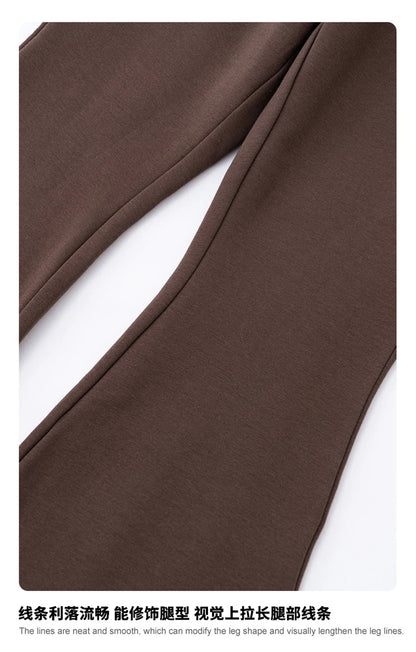 ZODF Women 2025 Autumn Sport Style Flared Pants Girls Female Mousse Muscle Sole Slimming Micro Yoga Trousers HY1095