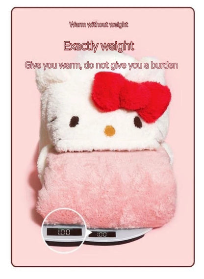 Aoger Hello Kitty Pajamas Women'S Autumn And Winter Coral Velvet Thickened Bathrobe Cute Winter Nightgown Long Women'S Suit