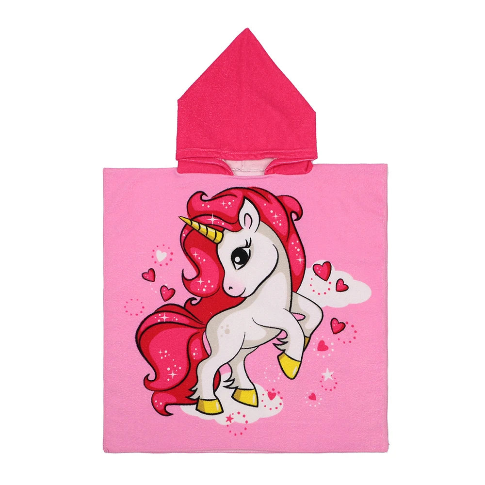 80-130cm Baby Bathing Towel Towel Kids Hooded Bath Beach Poncho Towels Shark Dinosaur Stitch Bathrobe Child Towels