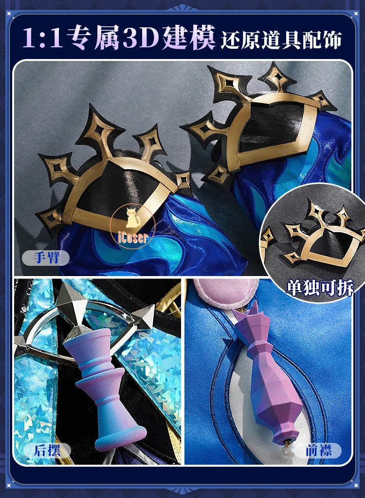 Honkai Star Rail Cerydra Cosplay Costume Wig Dress Uniform Headwear Game Outfit Halloween Party for Women Girls Role Play Props