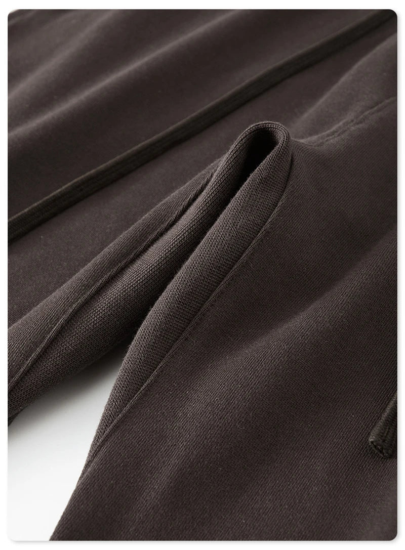 ZODF New 2025 Autumn Men's 445GSM Sweatpants Unisex High Street Soft Knitted Straight Pants Brand Streetwears Tracksuits HY0382