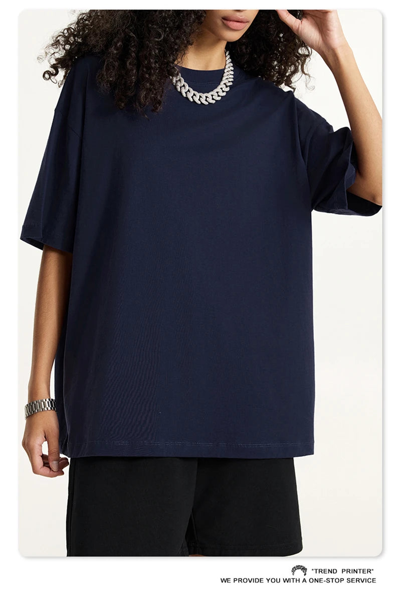 ZODF 2025 Summer Men 180gsm Solid T-Shirts Women Unisex Loose Basic Breathable Cotton T Shirt Brand Tees HY0971