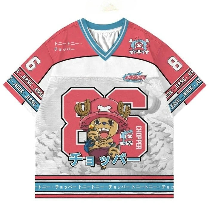 86 Jersey One Piece Tony Tony Chopper Anime Y2k Korean Baseball Hockey T-shirt Fashion Streetwear Anime Daily Unisex Tops Tees