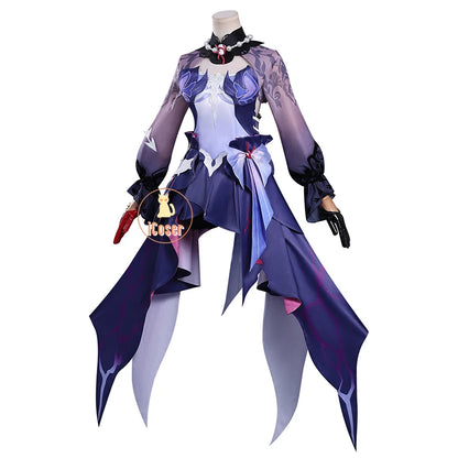 Honkai Star Rail Hysilens Cosplay Costume Wig Dress Headwear Earrings Rings Halloween Party for Women Girls Carnival Role Play