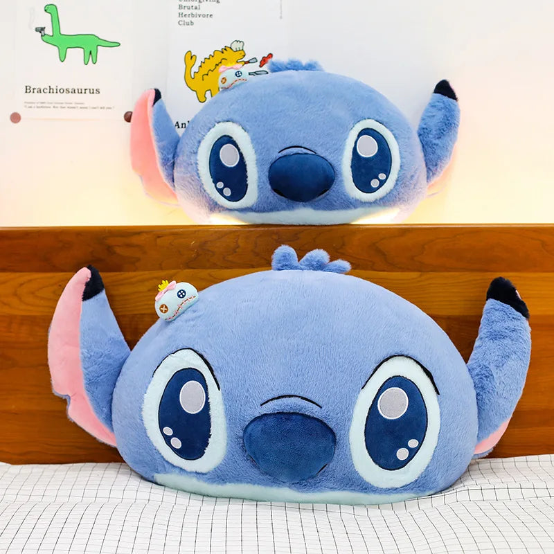 55/80cm Disney Lilo and Stitch Pillow Plush Toy Cartoon Anime Stuffed Kawaii Scrump Stich Doll Plushie Kids Birthday Xmas Gifts