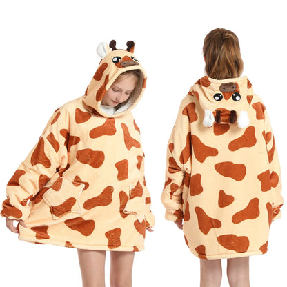 Funny Cartoon Children's Pajamas Girls Winter Clothes Plush Dinosaur Cat Bear Unicorn Pink Blue Toddler Boy Pijama Kids Clothing