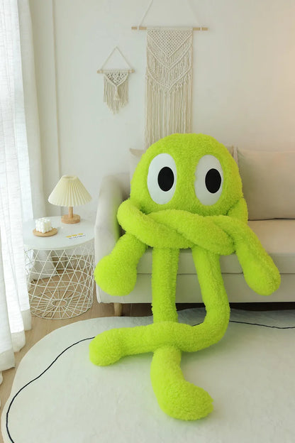 2M Giant Ferry Plush Green Alien Monster Toy Stuffed Long Legs Octopus Throw Pillow Boyfriend  Red Heart Eye Decor Cushion