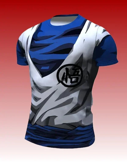 New Football Jerseys Japanese Anime Bandai Dragon Ball Goku Saiyan T-shirt Sporty Street Loose for Men and Children Christmas