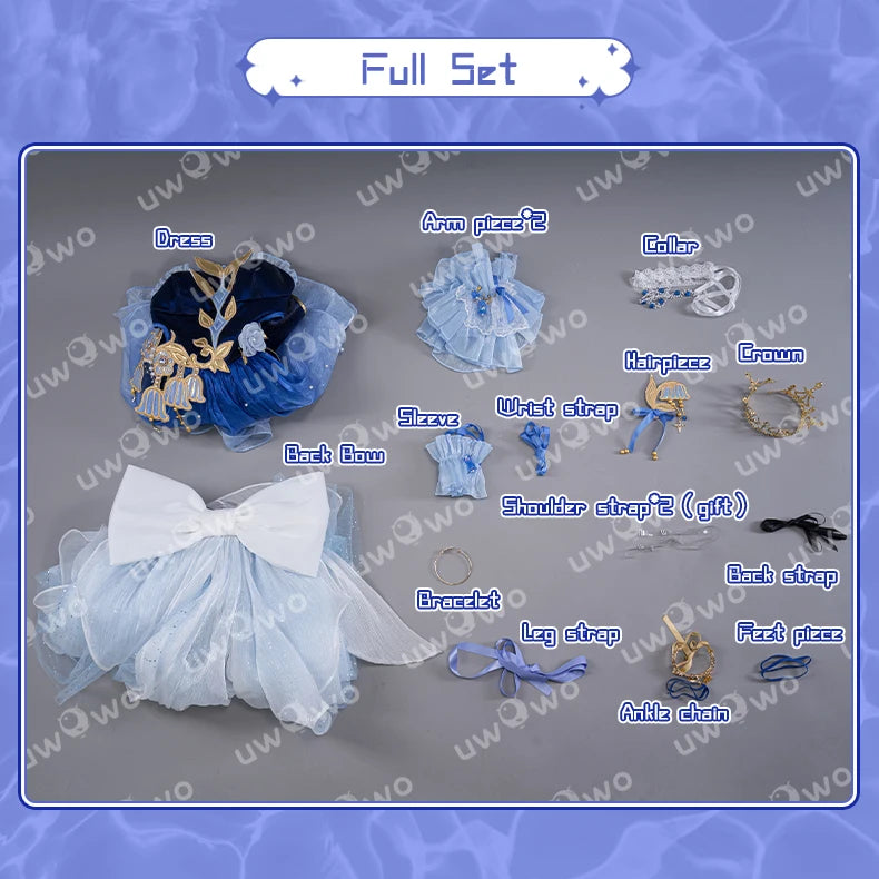 LAST BATCH UWOWO Genshin Impact Fanart Focalors Lily of the Valley Balll Gownn Dress Cosplay Costume