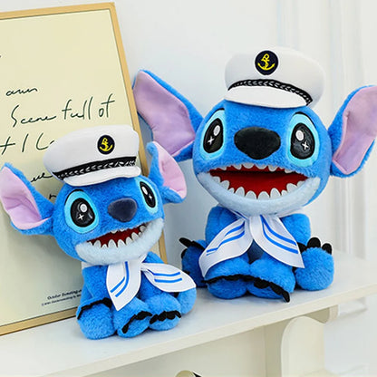 25/30CM Disney Lilo and Stitch Plush Toy Anime Stuffed Kawaii Ornament Navy Soft Stich Doll Plushie Kids Birthday Xmas Gifts