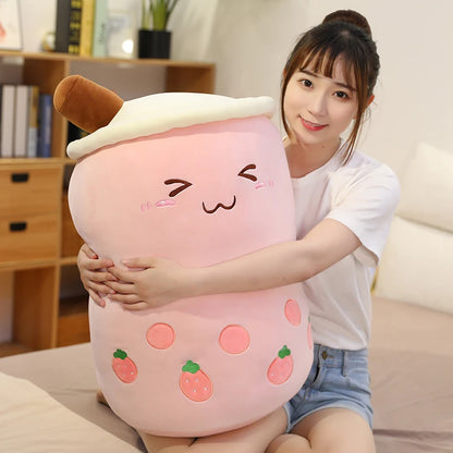 24/50cm Kawaii Family Milk Bubble Tea Cup Plush Toy Cute Animal Peluche Fruits Flavor Drink Shaped Hug Pillow Kids Home Decor