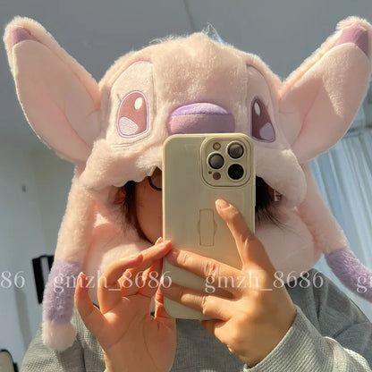 Cartoon Angel Travel Neck Pillow Car Neck Hooded Pillow U-Shaped Portable Blackout Nap Pillow Adjustable Traveling Neck Pillow