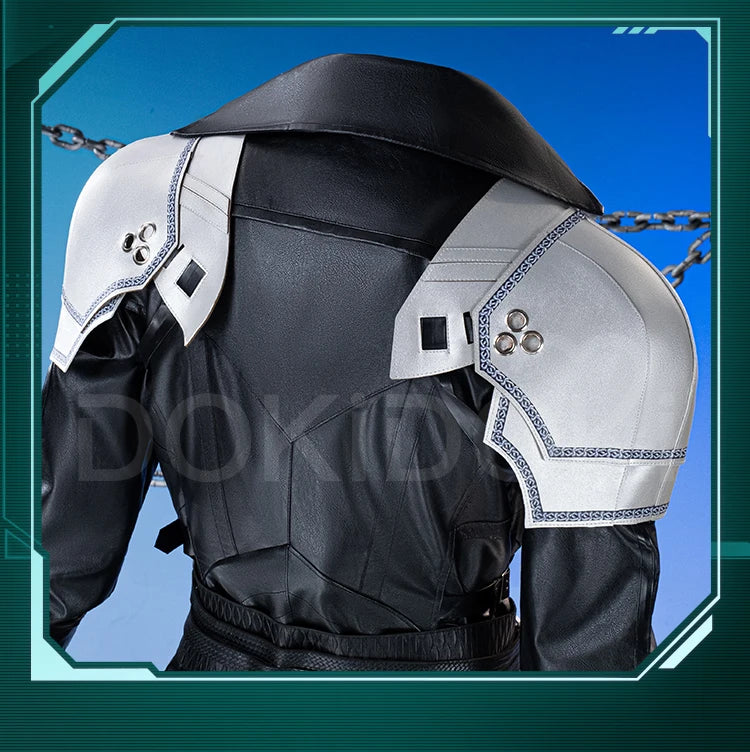 Sephiroth Cosplay Costume Game FF DokiDoki-R【XS-3XL】Men Black Suits Sephiroth Costume Adult Cosplay Plus Size