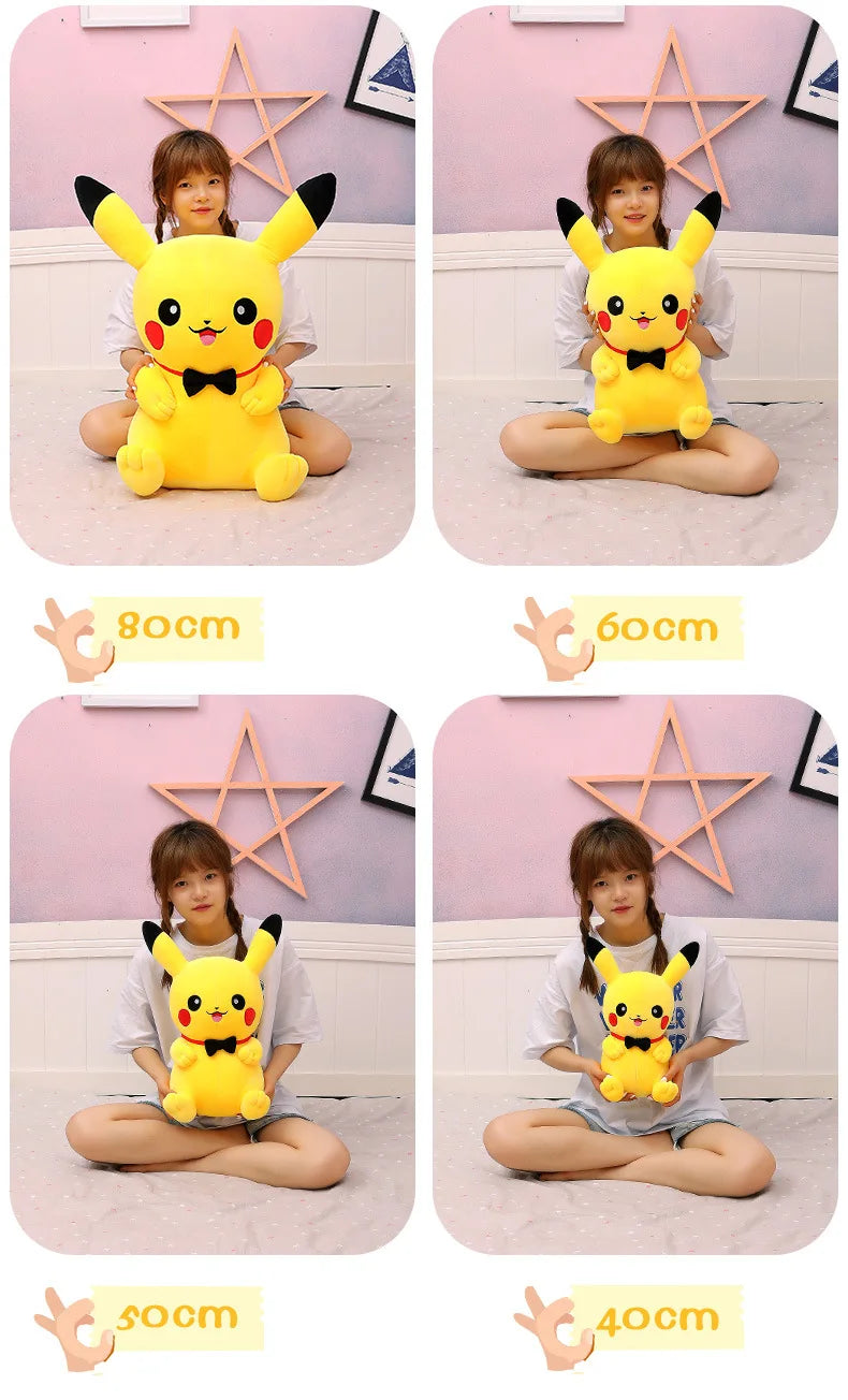 40/50/60/80/100CM Big Size Pokemon Pikachu  Plush Toy Kawaii Stuffed Cartoon Anime Comfortable Soft Doll Christmas Plushies Gift