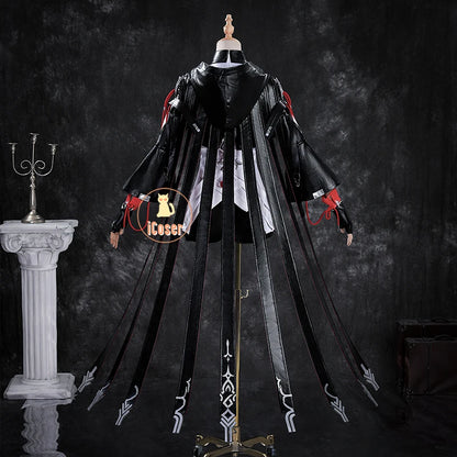 iCoser Arknights Exusiai The New Covenant Cosplay Costume Wig Uniform Luminous Headwear Halloween Party for Women Girls Carnival