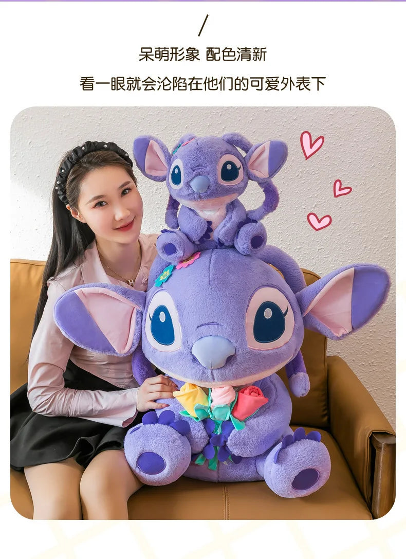 35/55/70CM Big Size Disney Stitch Cute Anime Plush Stuffed Doll Room Decoration Peluche Pillow Kawaii Plushies Ornaments Gifts
