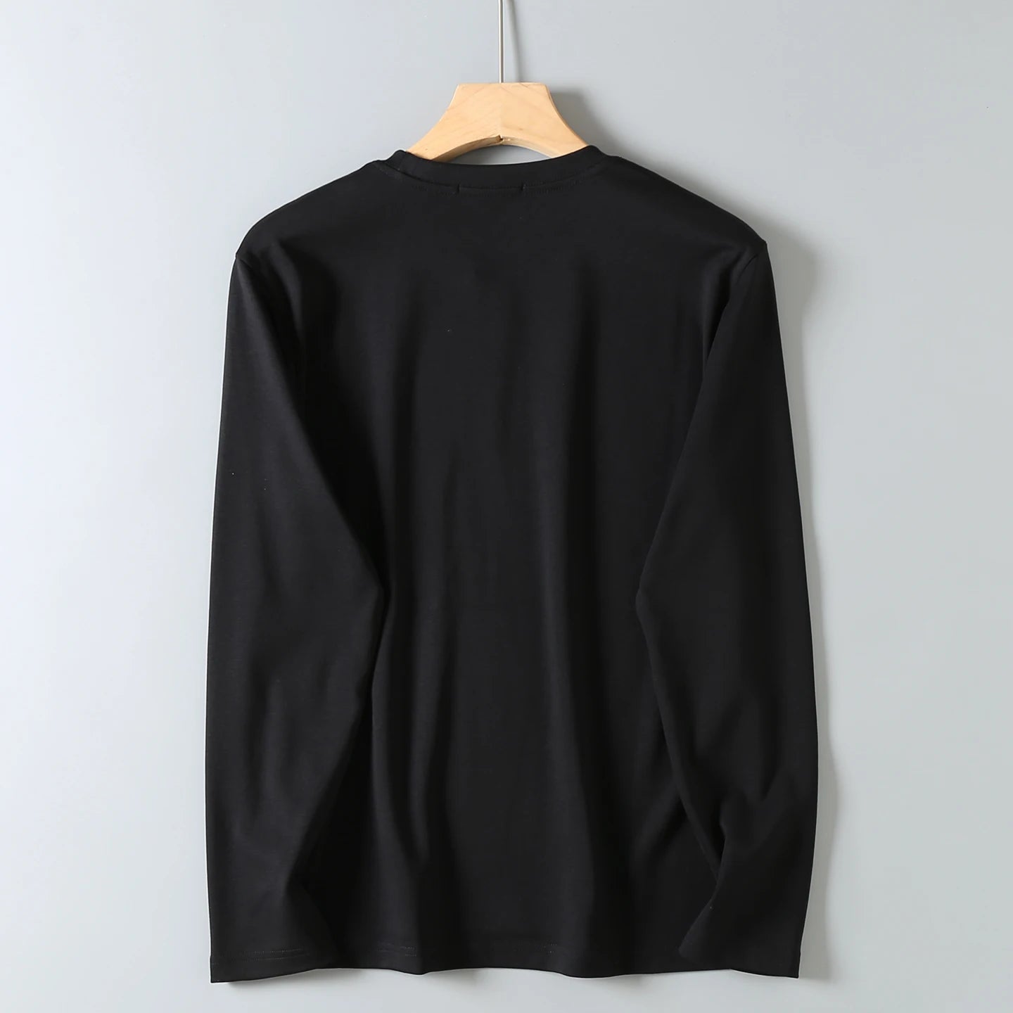 2025 Autumn New American Retro Long Sleeve O-neck Solid Color T-shirt Men's Fashion Simple 95% Cotton Washed Casual Sport Tops