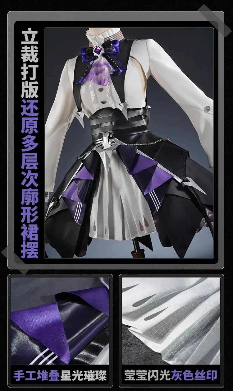 Zenless Zone Zero Vivian Cosplay Costume Wig Dress Uniform Headwear Earrings Mockingbird Halloween Party for Women Girl Carnival