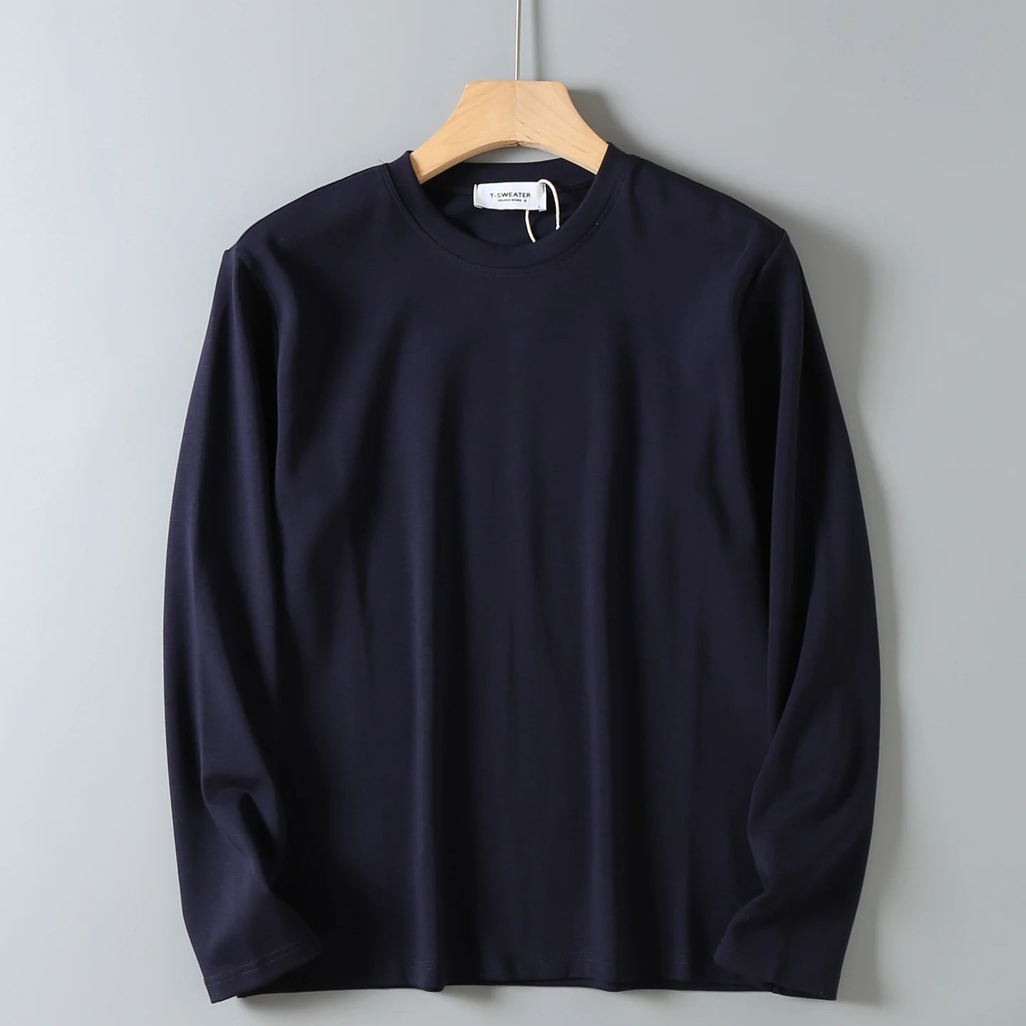 2025 Autumn New American Retro Long Sleeve O-neck Solid Color T-shirt Men's Fashion Simple 95% Cotton Washed Casual Sport Tops