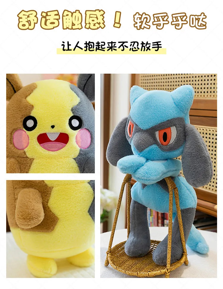 40/60/80CM Big Size Pokemon Plushies Morpeko Lucario Peluche Cartoon Anime Kawaii Stuffed Comfortable Soft Doll Children Gift