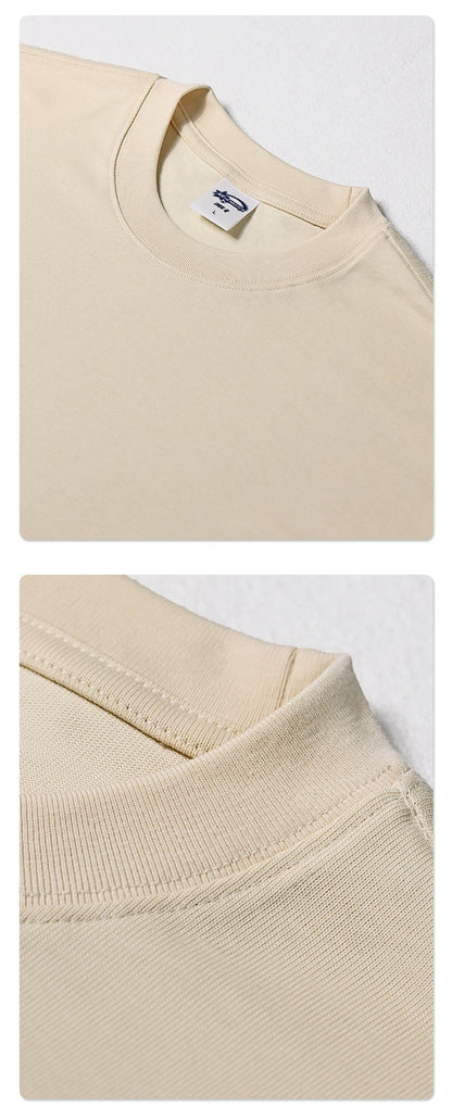 ZODF New 2025 Autumn Men 305gsm 100% Cotton T Shirt Unisex Loose Heavy Weight Basic Long Sleeve Solid T-Shirts Tops HY0634