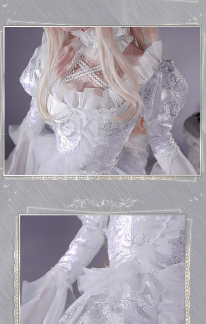 Kirakishou Cosplay Anime Rozen Maiden Cosplay DokiDoki-R Women Kirakishou Cosplay Lolita Gothic Dress White Lolita