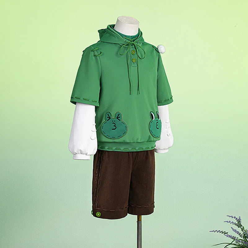 Identity V Fire Investigator LEONARD Cosplay Costume Wig Green Uniform Hat Florian Brand Halloween Party for Women Men Carnival