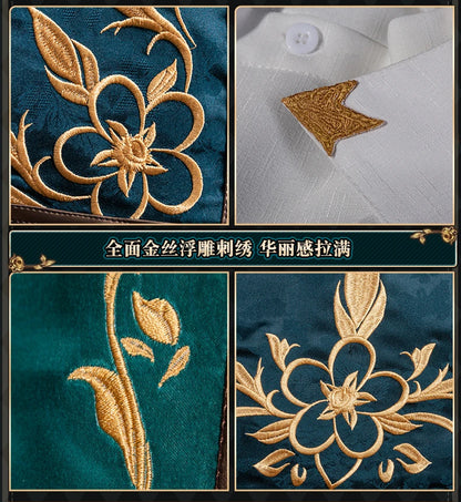 Identity V Art Dealer Cosplay Costume Wig Uniform Knight Richard Sterling Glasses Hat Roy Ramit Halloween Women Men Carnival Cos