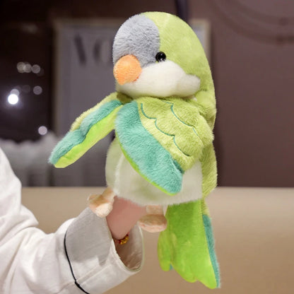 Kawaii Bird Hand Puppet Cute Parrot Cockatiel Budgie Soft Plush Toy Lovely Animal Plushies Parent-child Interactive Toys