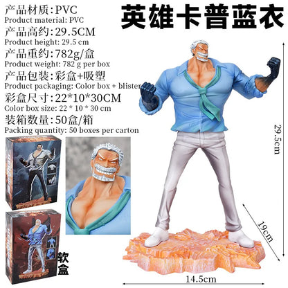 New 30cm One Piece Anime Figure Monkey·D·Garp Desk Decoration Hero Captain Kapp Model Toy For Acg Decoration And Collectibles