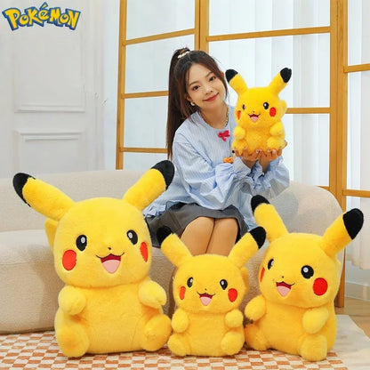 35-60CM Long-haired Pikachu Plushies Kawaii Pokemon Peluche Cartoon Anime Comfortable Soft Doll Ornament Children Toy Gifts