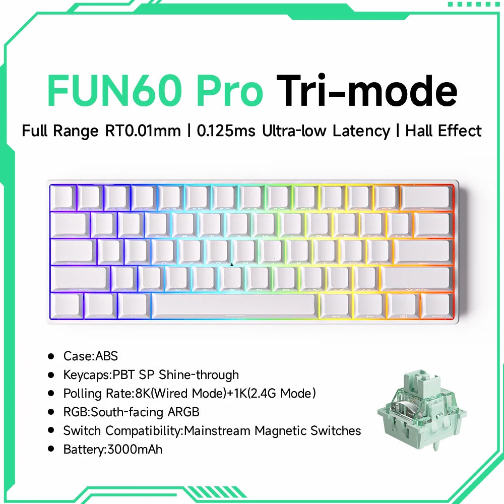 Akko MonsGeek FUN68 & FUN60 PRO&MAX HE Magnetic 60% 65% Gaming Keyboards Rapid Trigger 8K Custom Keyboard for Esports