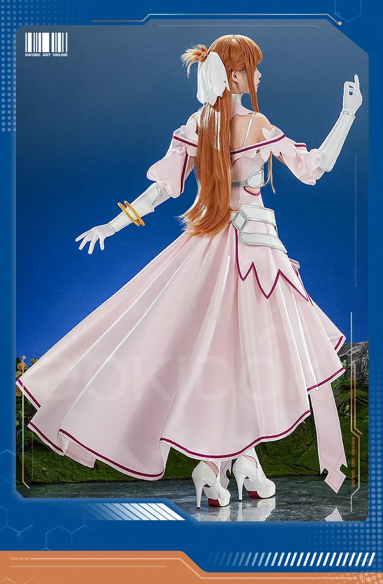 IN STOCK Yuuki Asuna Cosplay Costume Anime Sword Art Online Cosplay DokiDoki-SR Female Costume The Goddess of Creation Asuna Wig