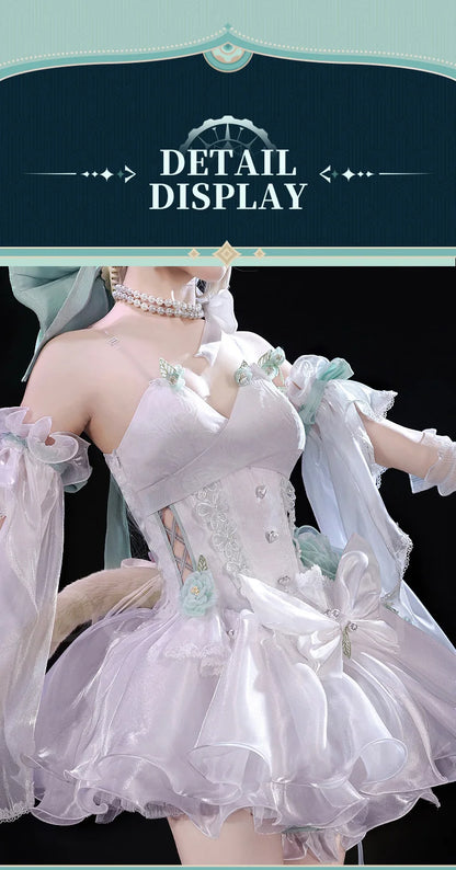 IN STOCK Lynette Doujin Cosplay Costume Game Genshin Impact DokiDoki-SR Angel's Courtyard White Dress Ballet Cute Fontaine
