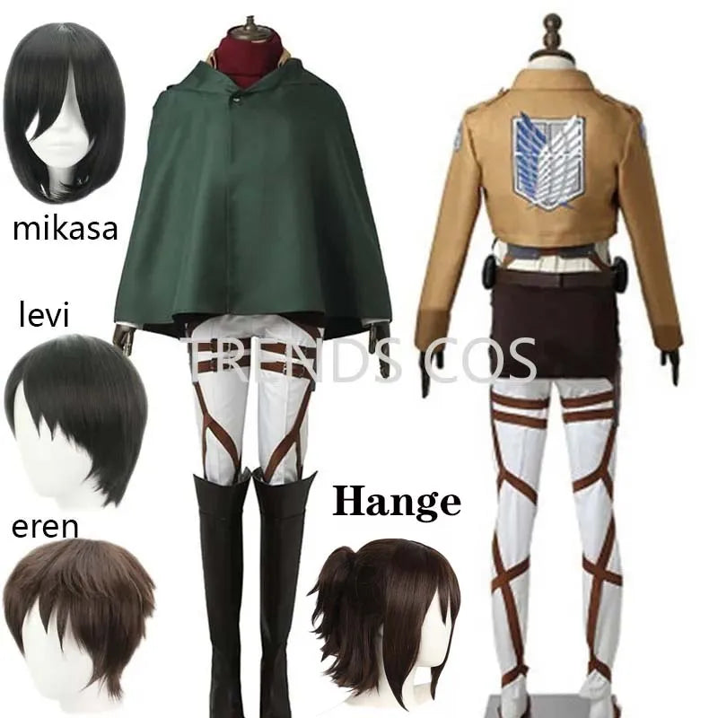 Attack On Titan Levi Ackerman Cosplay Set Adult Cotton Polyester