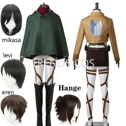 Attack On Titan Levi Ackerman Cosplay Set Adult Cotton Polyester
