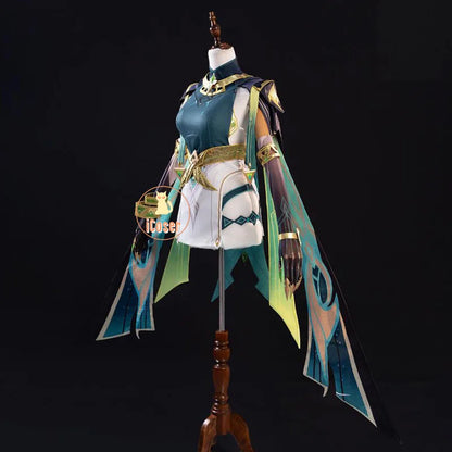 Genshin Impact Nefer Cosplay Costume Wig Dress Uniform Outfit Headwear Carnival Halloween Party for Women Girls Accessory iCoser