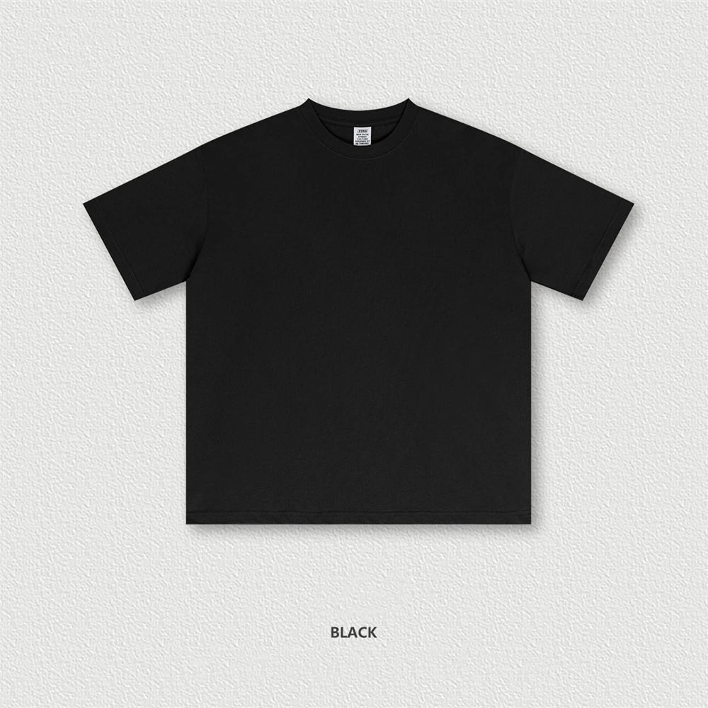 ZODF New 2025 Spring Summer 235gsm Solid Cotton T-Shirts For Men Women Unisex Loose Basic T Shirt Tees Brand Tops HY0970