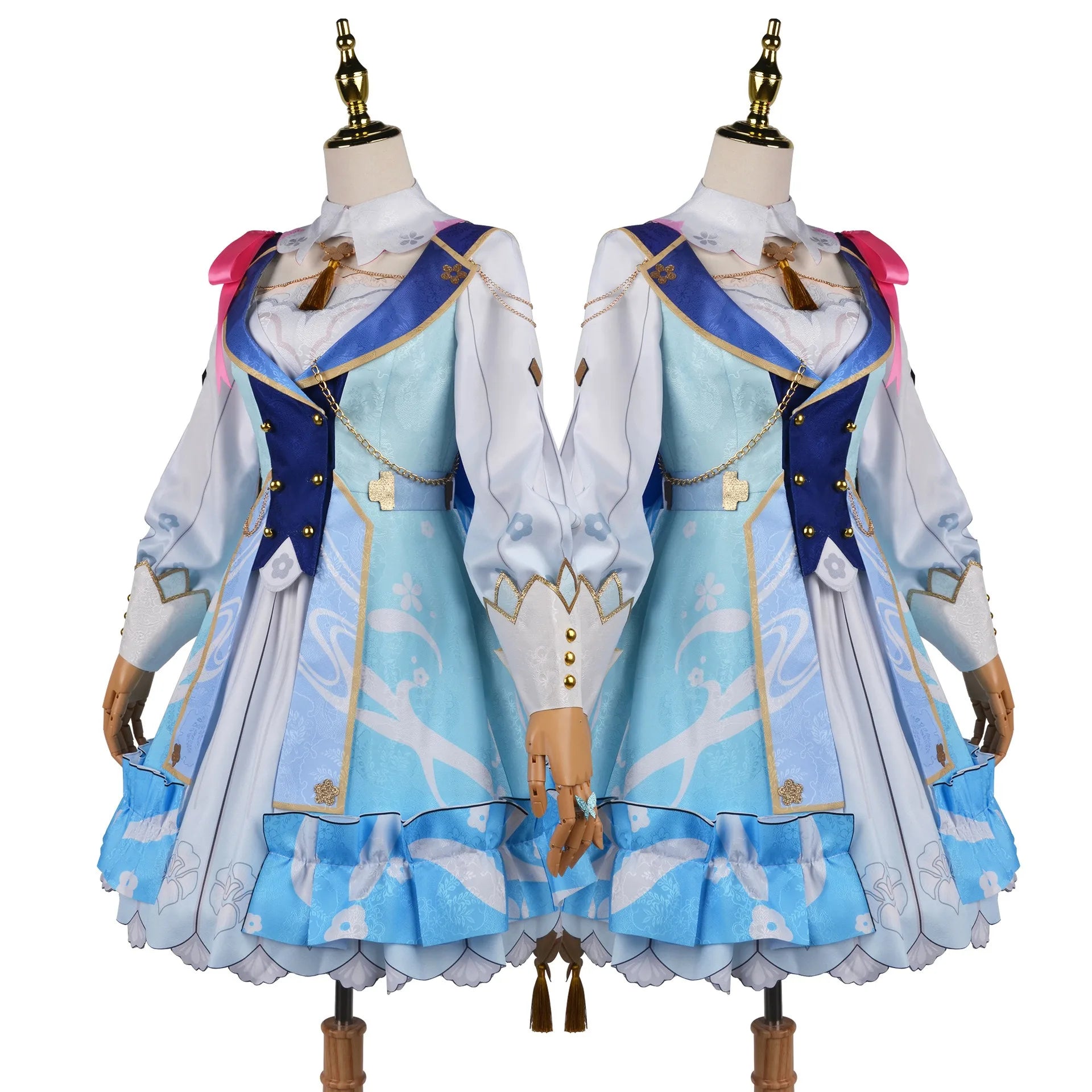 Genshin Impact Kamisato Ayaka Springbloom Dress Euro Size Cotton Polyester