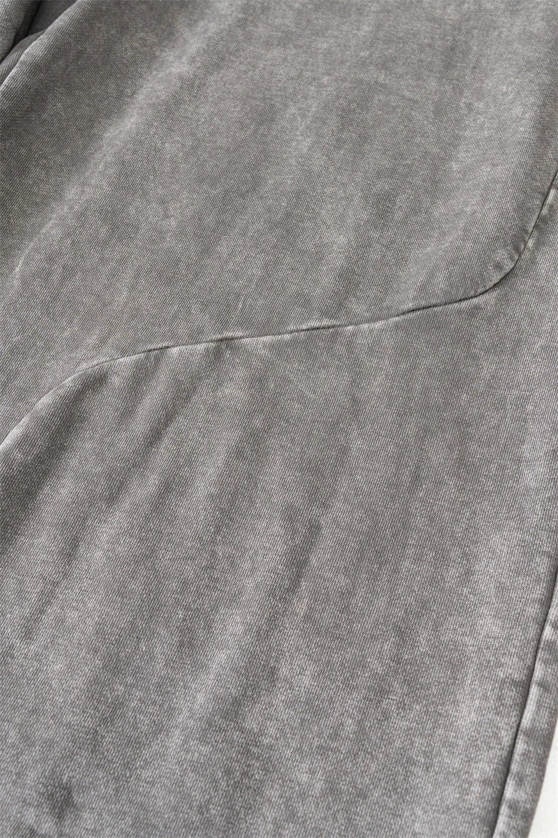 ZODF Retro 2024 Spring Men Washed Cotton Straight Pants Unisex Casual 330gsm Distressed Loose Trousers Brand Clothes HY0830