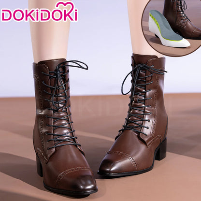 IN STOCK Men Women Cosplay Props 19cm Heightening Shoes DokiDoki Men Daily Black White 15cm Leather Shoes Halloween Cosplay