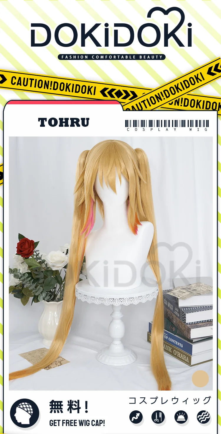 IN STOCK Kanna Tooru Ilulu Wig Anime Miss Kobayashi's Dragon Maid DokiDoki Kanna Cosplay Women Long Hair Free Cap