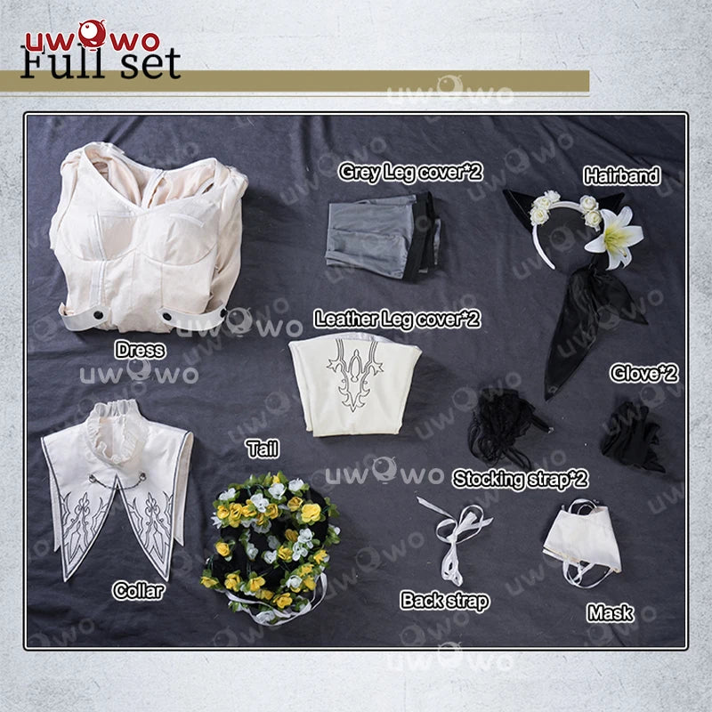 LAST BATCH UWOWO Game 2B Collab White Cosplay Costume Maid Dress Halloween Costume