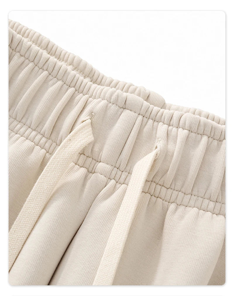 ZODF Casual 350gsm Fleece Unisex Loose Fit Wide Leg Straight Pants Warm Sport Trousers Winter HY0037