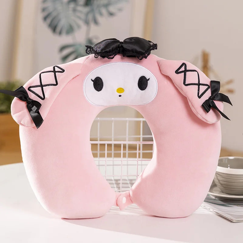 Cartoon Anime My Melody Plush Toy Soft Cute Sanrio Kuromi U-Shaped Pillow Nap Pillow Car Travel Pillow Gifts For Girl