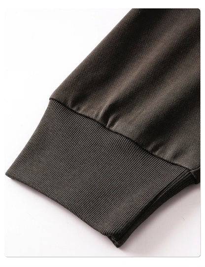 ZODF Trendy Autumn Full Sleeve 245gsm T-Shirts For Men Unisex Loose Solid Quick Dry Antibacterial T Shirt Brand Tees HY1162