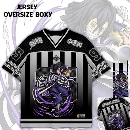 95 Jersey Demon Slayer Obanai Iguro Anime Series Jersey Korean Style Kpop Baseball Hockey Oversize T-shirt Daily Unisex Tops Tee